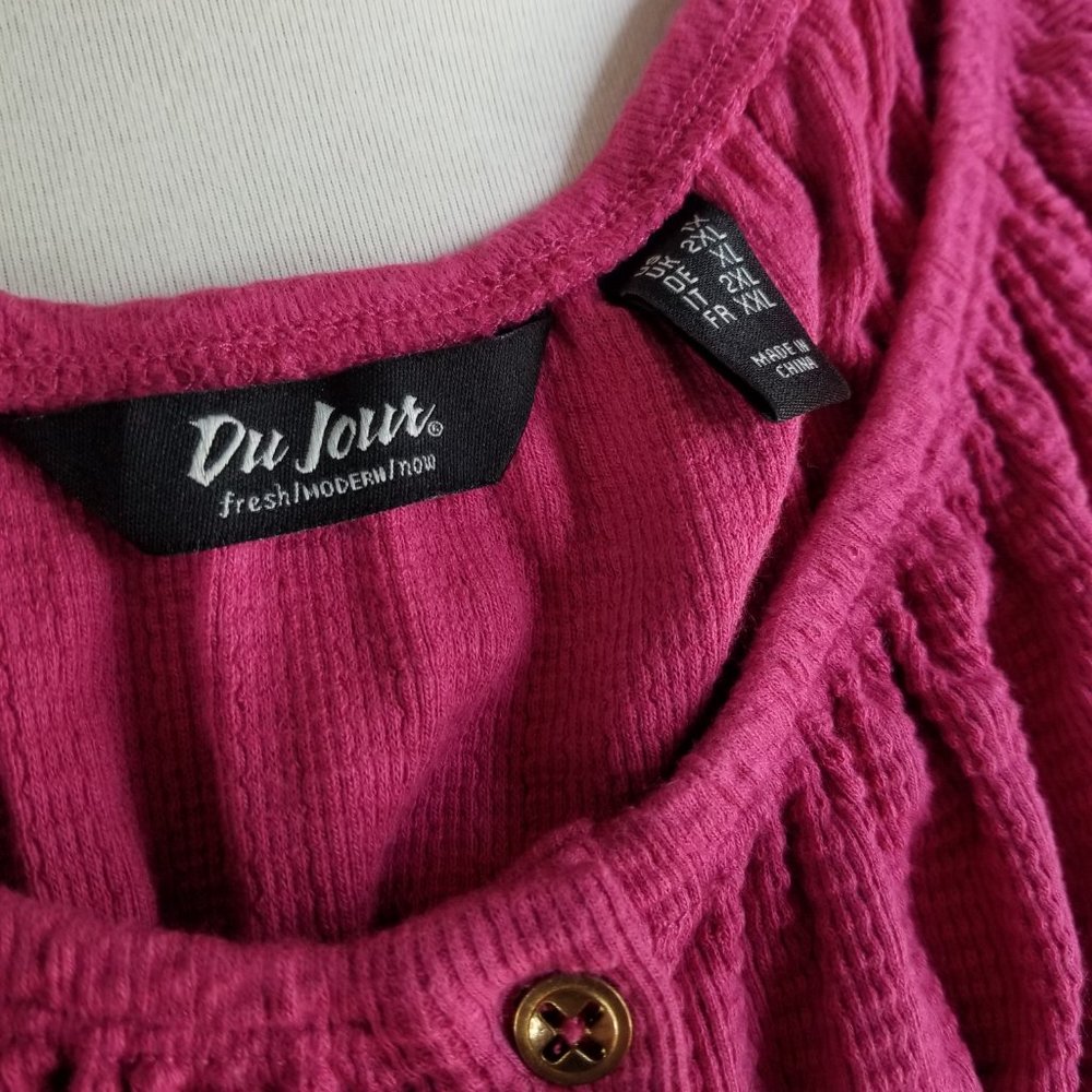 Pink Textured Ruffled Top Flutter Sleeve - Picture 3 of 8